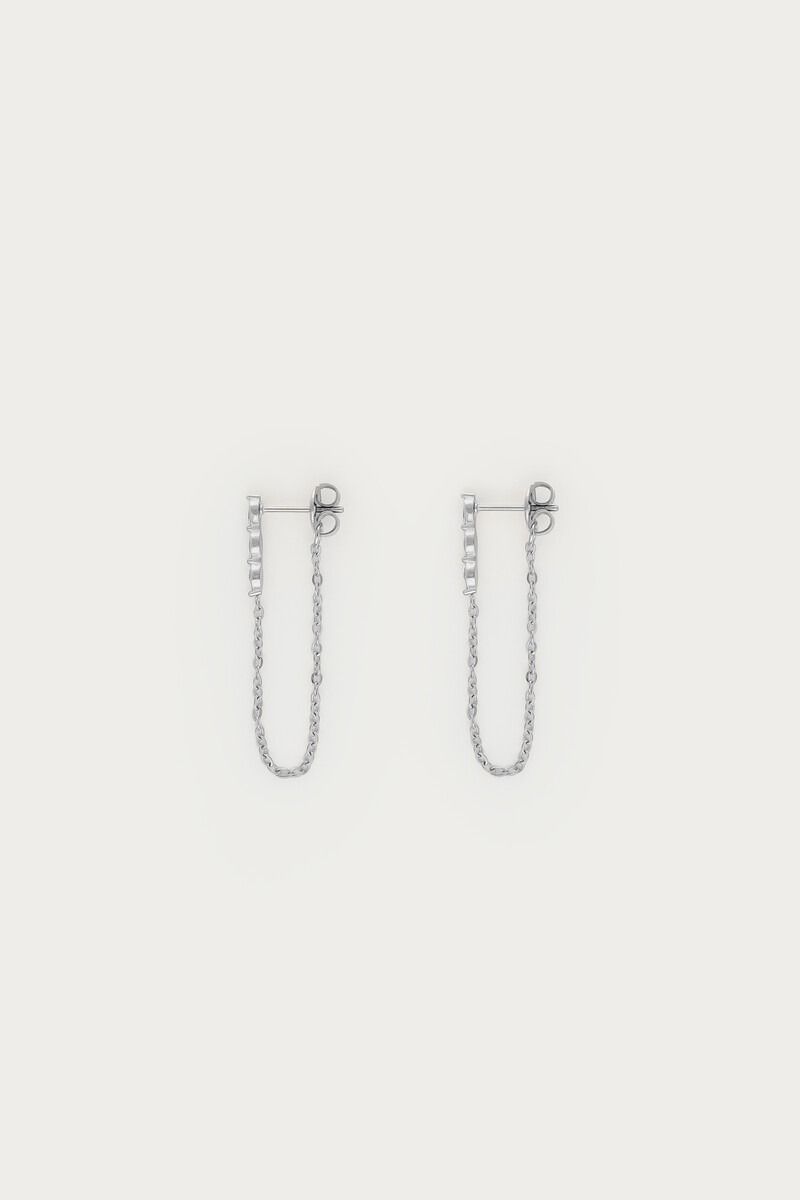 My Jewellery Magical studs met strass en chain Zilver