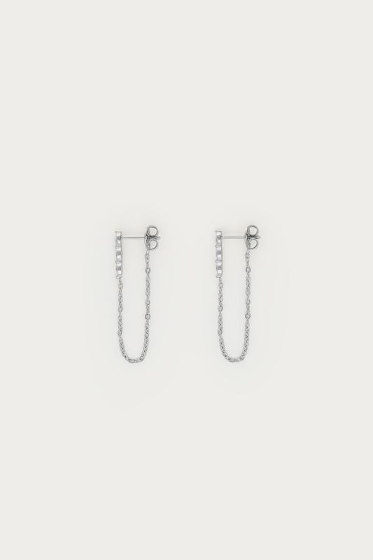 My Jewellery Magical studs met strass en chain Zilver