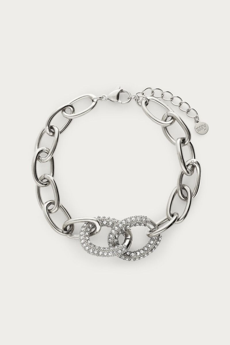 My Jewellery Magical chunky schakelarmband met strass stenen Zilver
