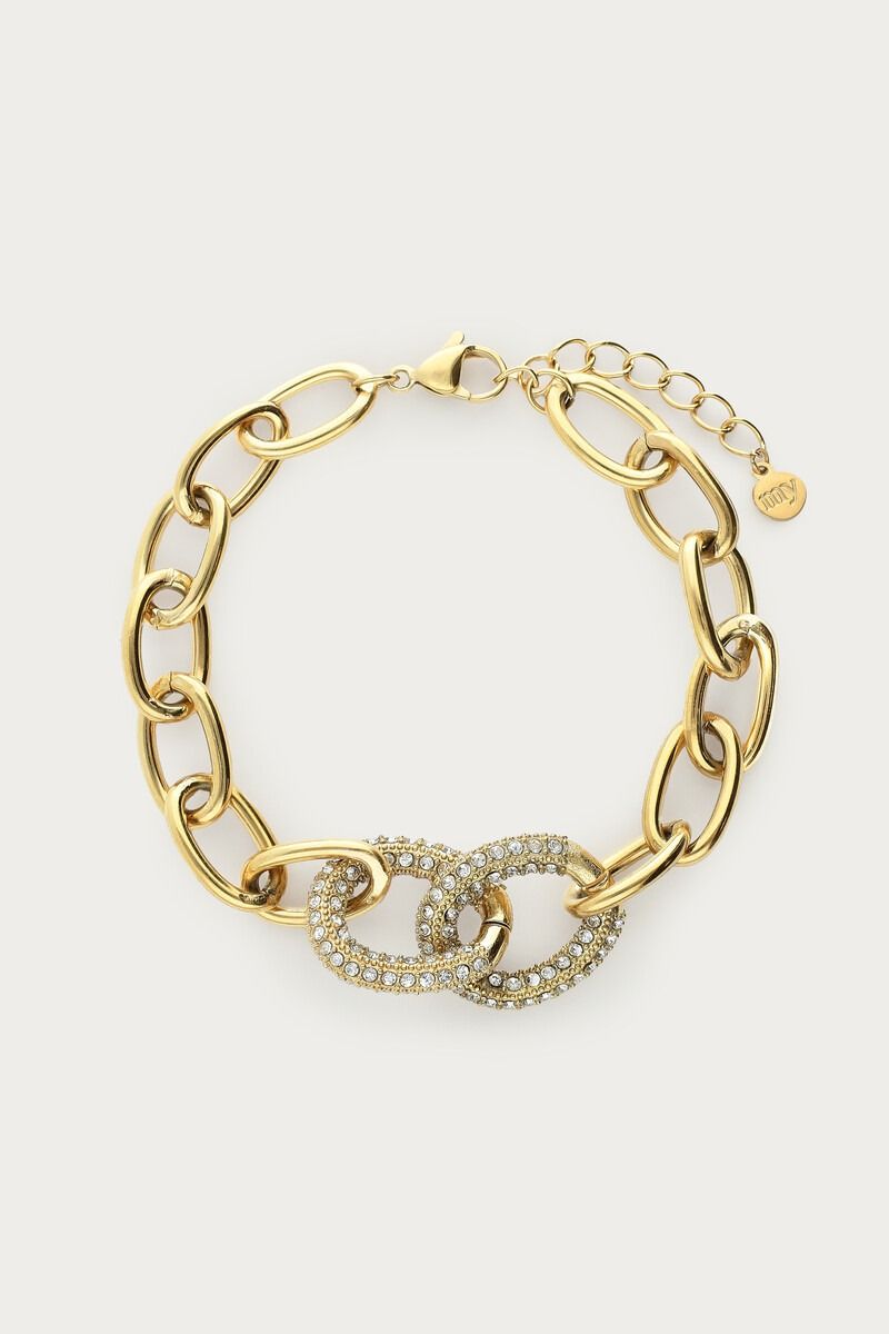 My Jewellery Magical chunky schakelarmband met strass stenen Goud