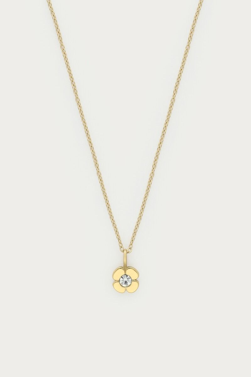 My Jewellery Magical ketting met bloem en strass steen Goud