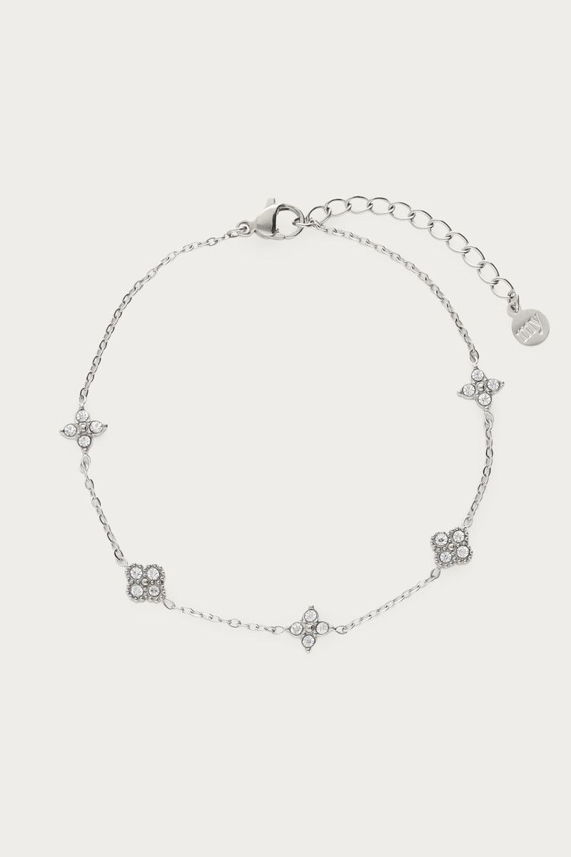 My Jewellery Midnight armband met vijf strass klavers Zilver