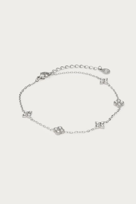 My Jewellery Midnight armband met vijf strass klavers Zilver