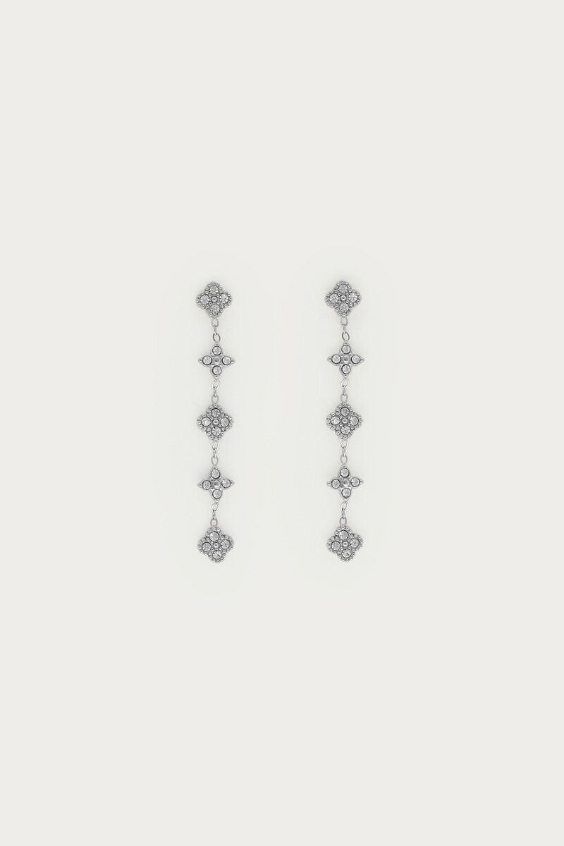 My Jewellery Magical oorhangers met zon en klaver strass Zilver