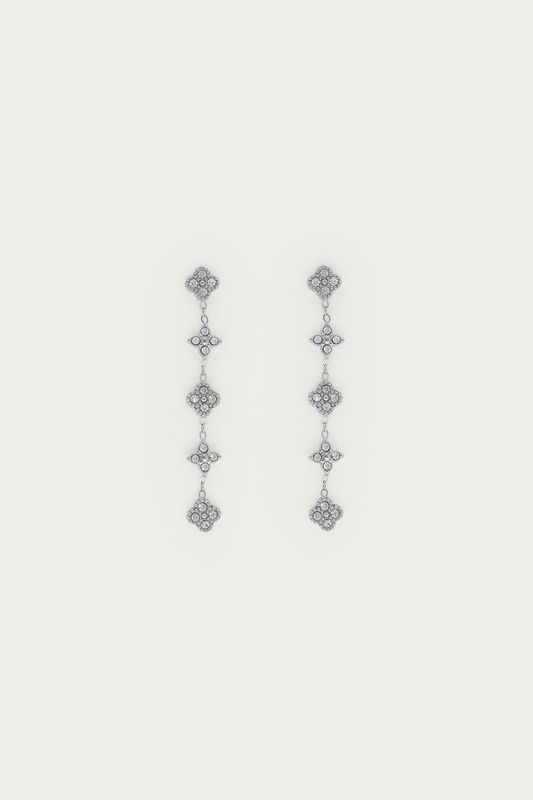 My Jewellery Magical oorhangers met zon en klaver strass Zilver