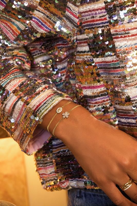 My Jewellery Magical armband met grote bloemen strass steen Goud