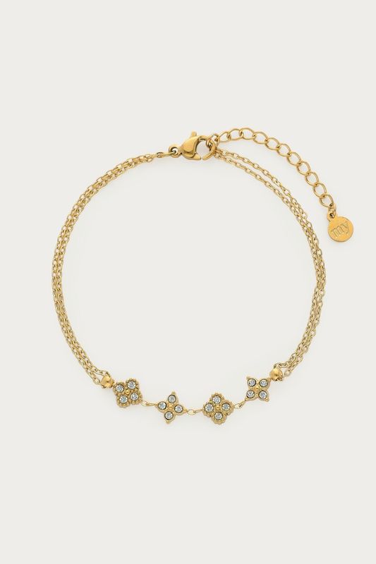 My Jewellery Magical armband met vier klaver strass stenen Goud