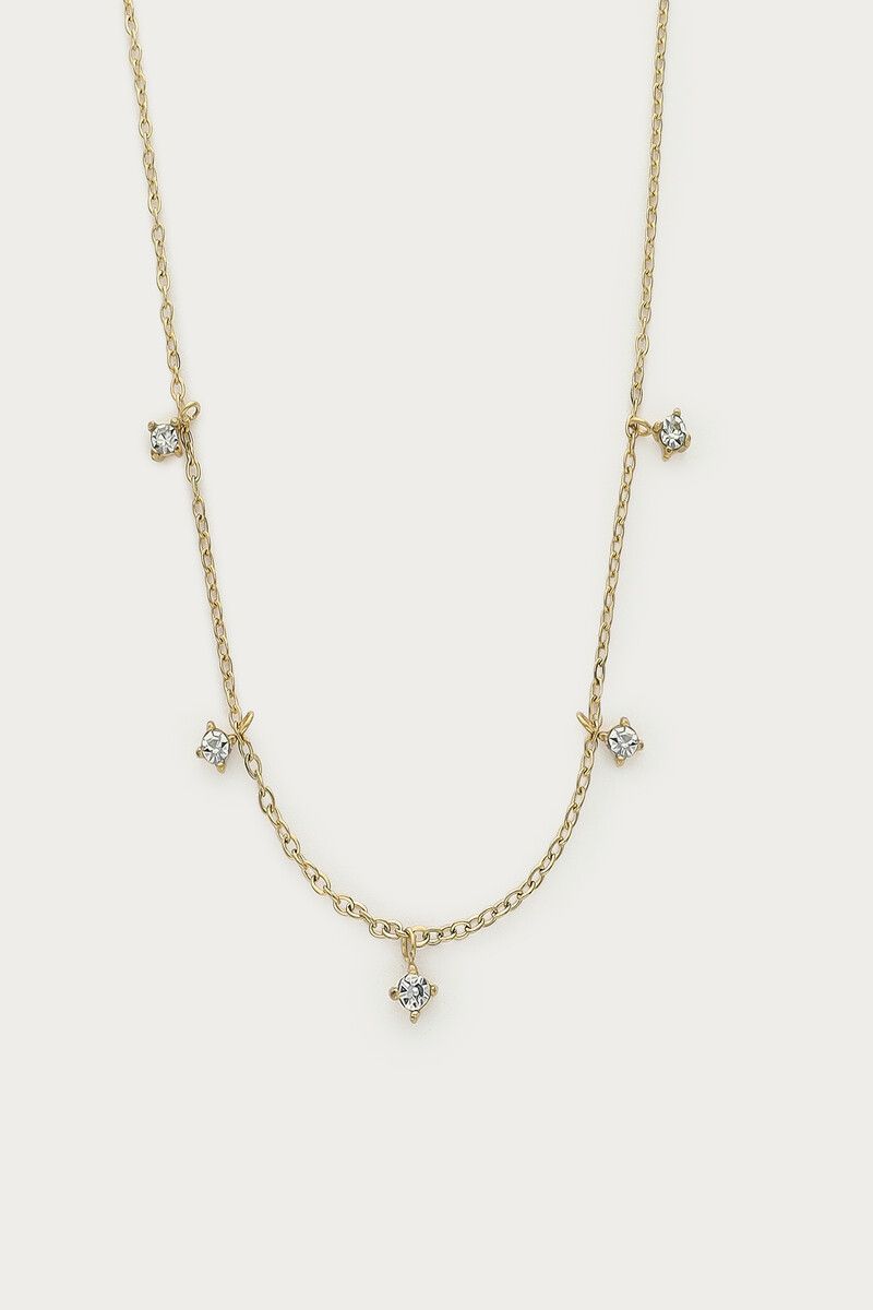 My Jewellery Magical ketting met vijf strass stenen Goud