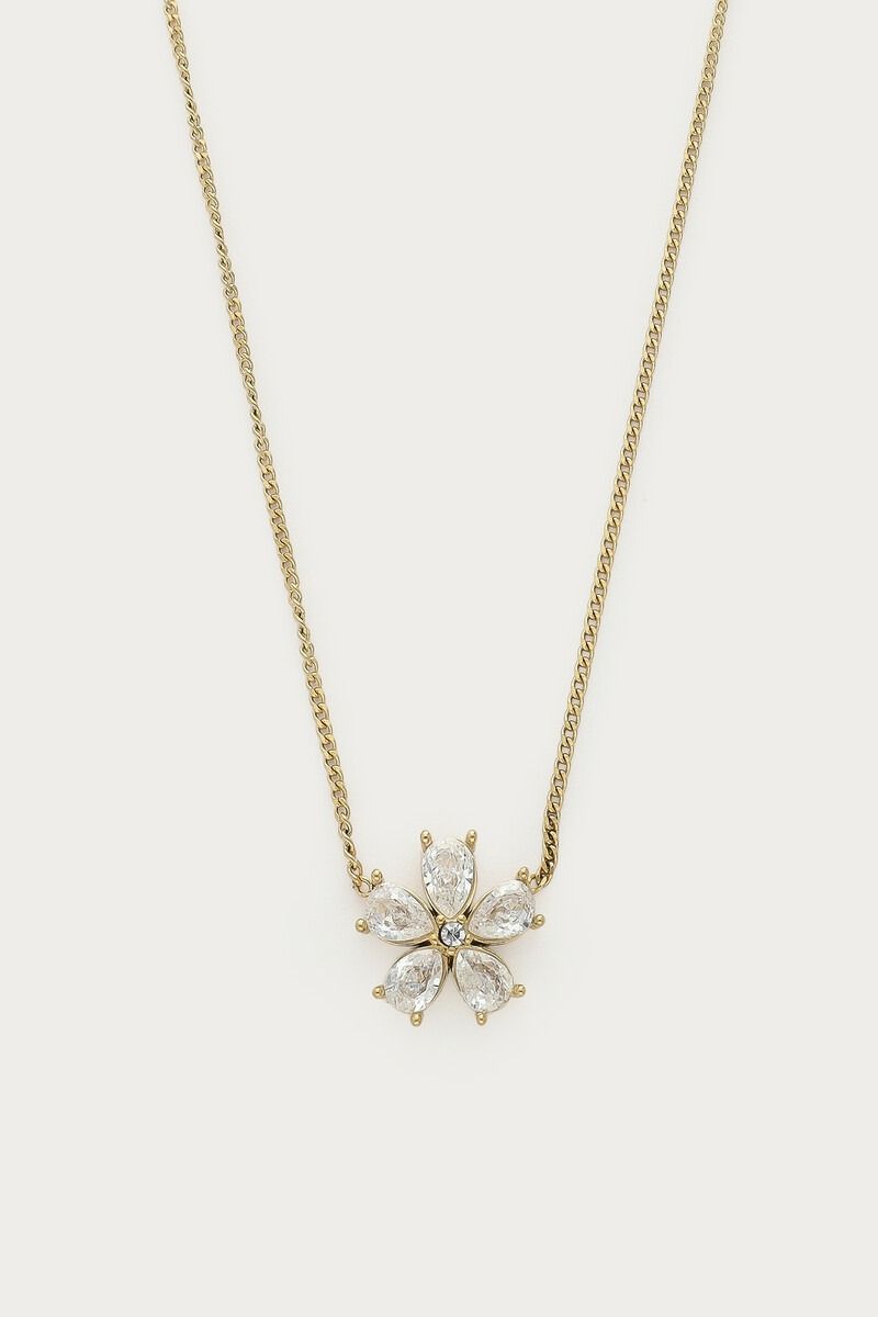 My Jewellery Magical ketting met bloemen strass steen Goud
