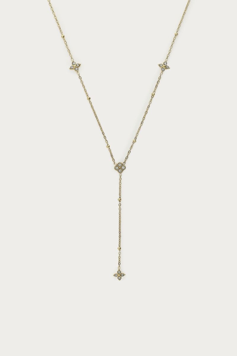 My Jewellery Magical Y-ketting met klaver strass Goud