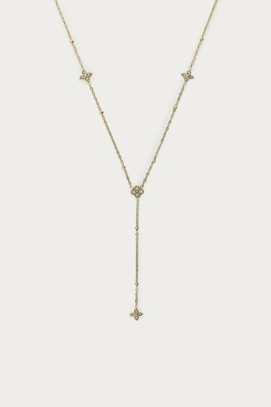 My Jewellery Magical Y-ketting met klaver strass Goud
