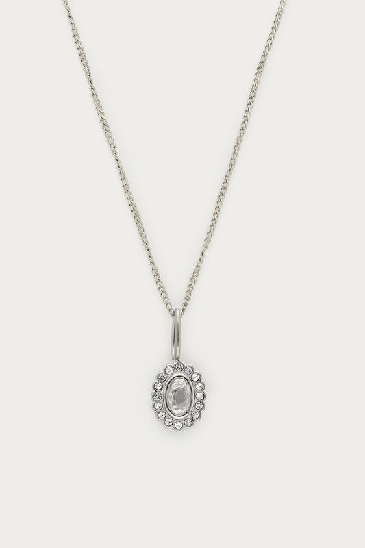 My Jewellery Magical ketting met ovalen strass steen Zilver