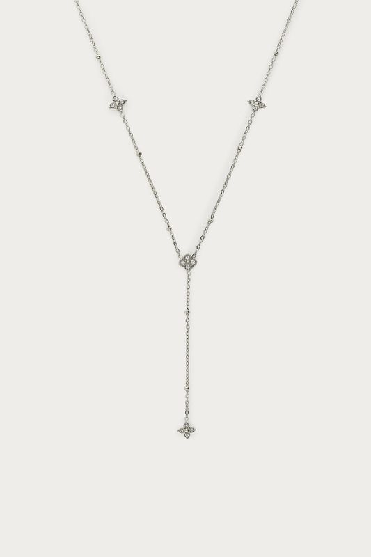 My Jewellery Magical Y-ketting met klaver strass Zilver