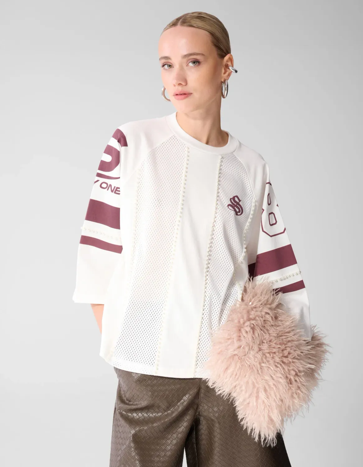 Shoeby Sporty Pearl T-shirt Gebroken Wit