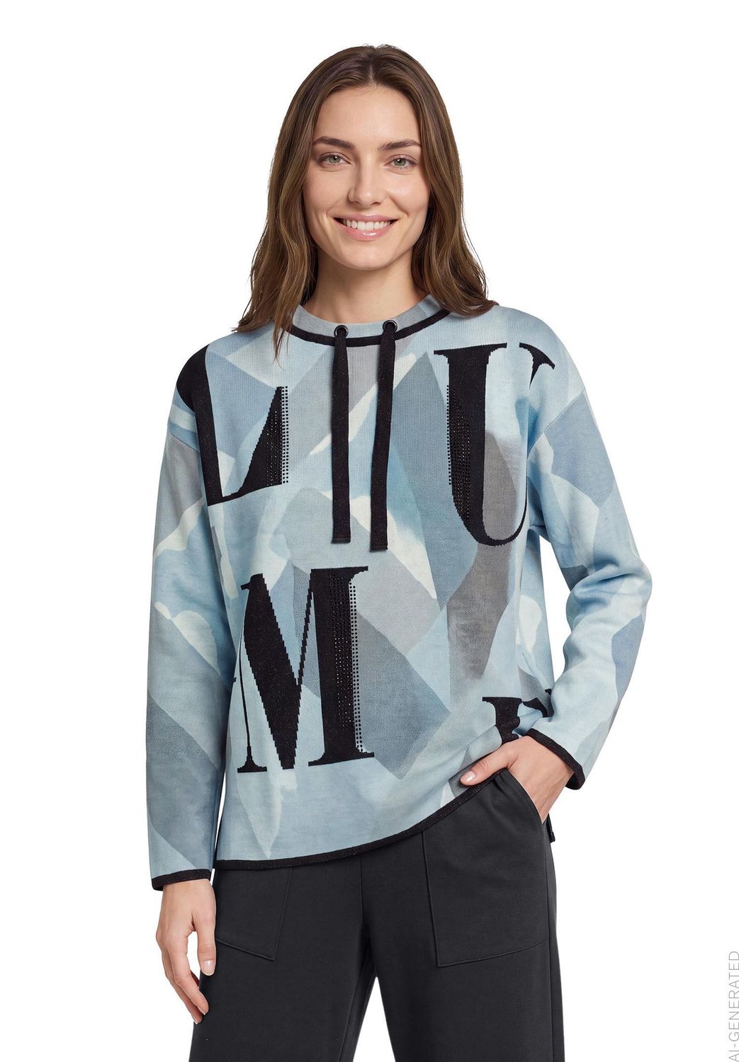 So Cosy Trui met lange mouw Mint/Zwart