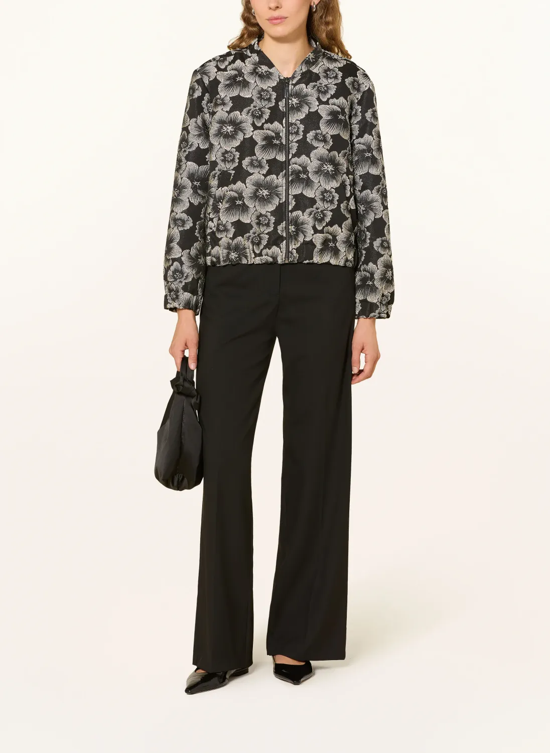 More&amp;More Flower Jacquard Blouson Zwart