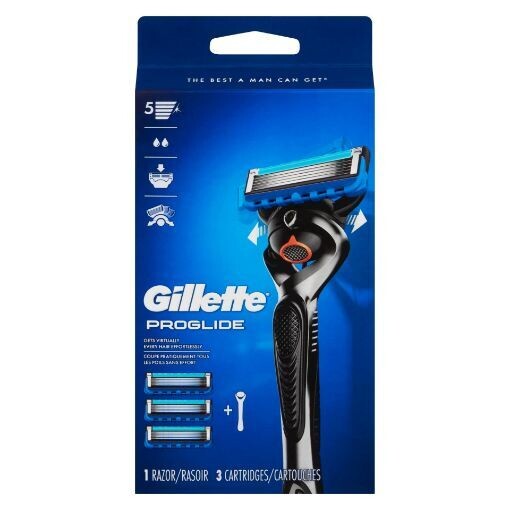 GILLETTE PROGLIDE 1 RAZOR - 3 CARTRIDGES