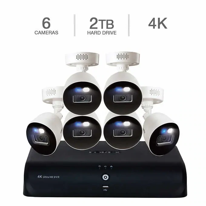 Lorex 4K Fusion DVR Wired Security System with Dual Warning Lights
