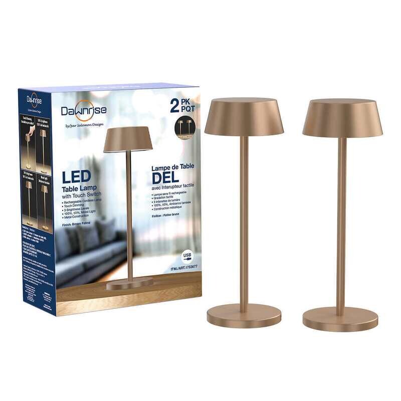 LED TABLE LAMP RECHARGEABLE PACK OF 2
