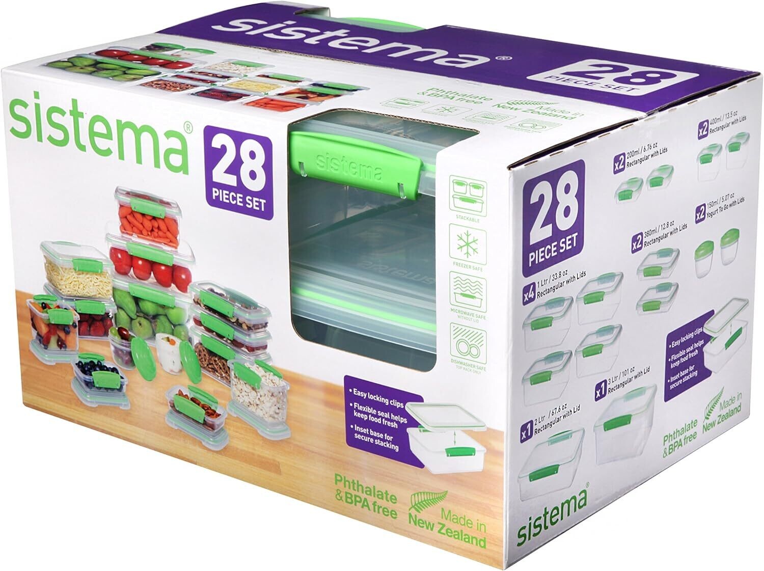 Sistema Food Storage Container Set, 28-pieces