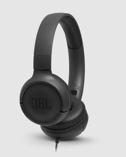 JBL Tune 500 Wired On-Ear Headphones with One-Button Remote/Mic - Black