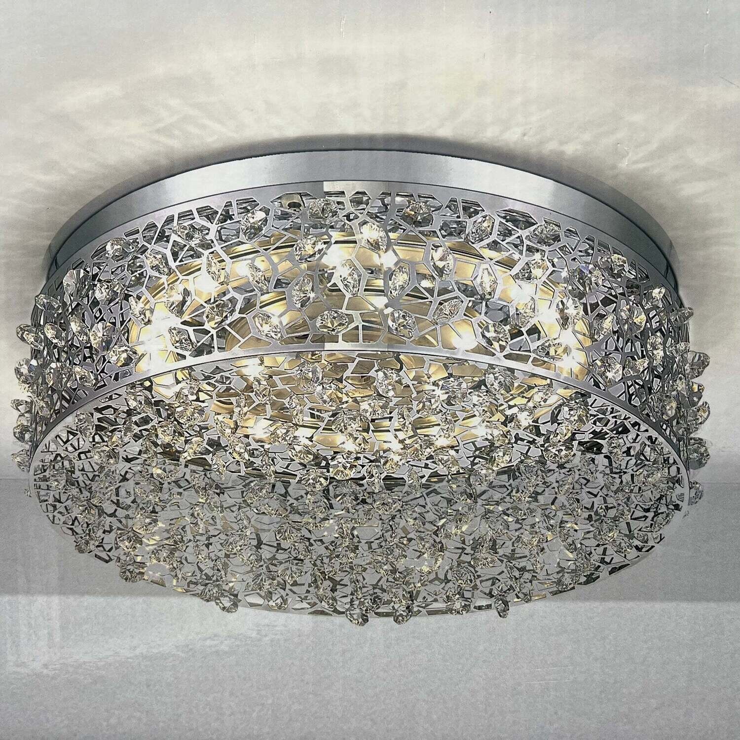OVE SEATTLE LED FLUSH MOUNT 14.11N CHROME CRYSTAL
