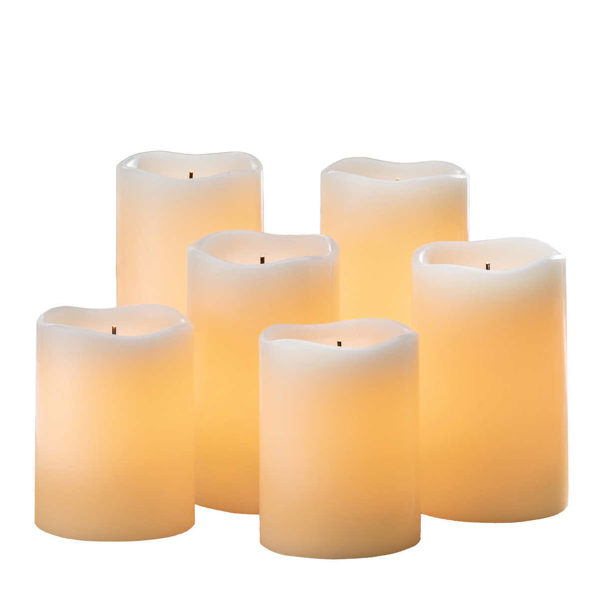 Gerson Glow Wick LED Color Changing Wax Candles, 6-piece