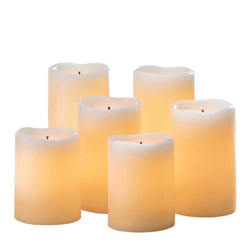 Gerson Glow Wick LED Color Changing Wax Candles, 6-piece