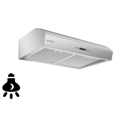 Ancona Stainless Steel Under Cabinet Range Hood with Night Light Feature 700 CFM