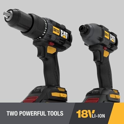 CAT 18V Lithium-ion Cordlessr Drill COMBO KIT