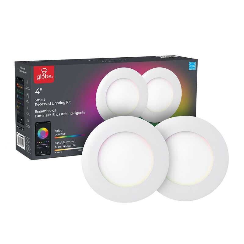Globe Electric Smart 4 in. Slim LED Recessed Lighting Kit, 2-pack
