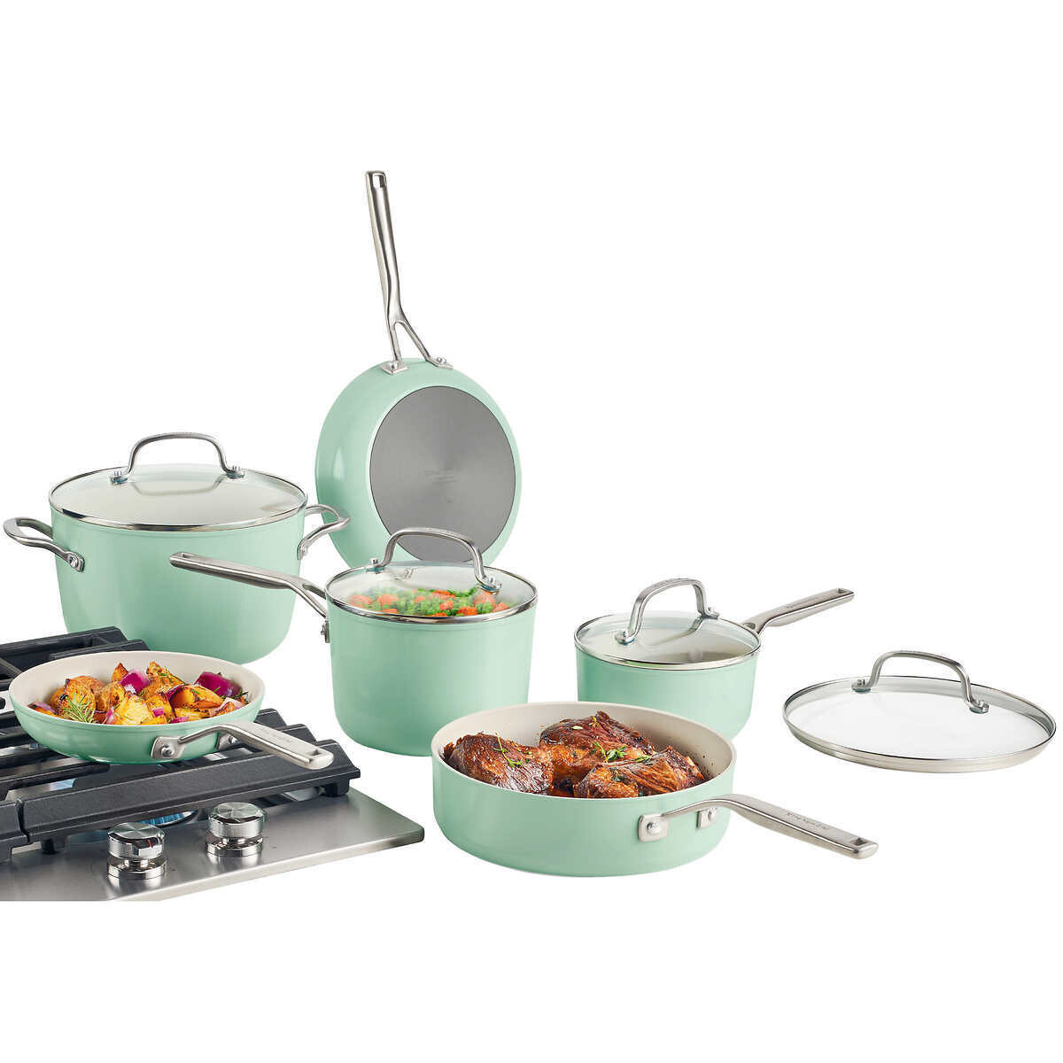 KitchenAid Hard Anodized Ceramic Cookware Set, 10-piece