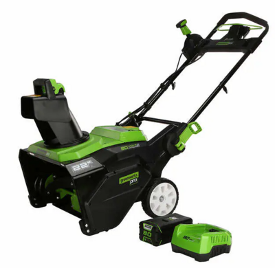 Greenworks 80 V 22 in. Snow Thrower included battery and Charger