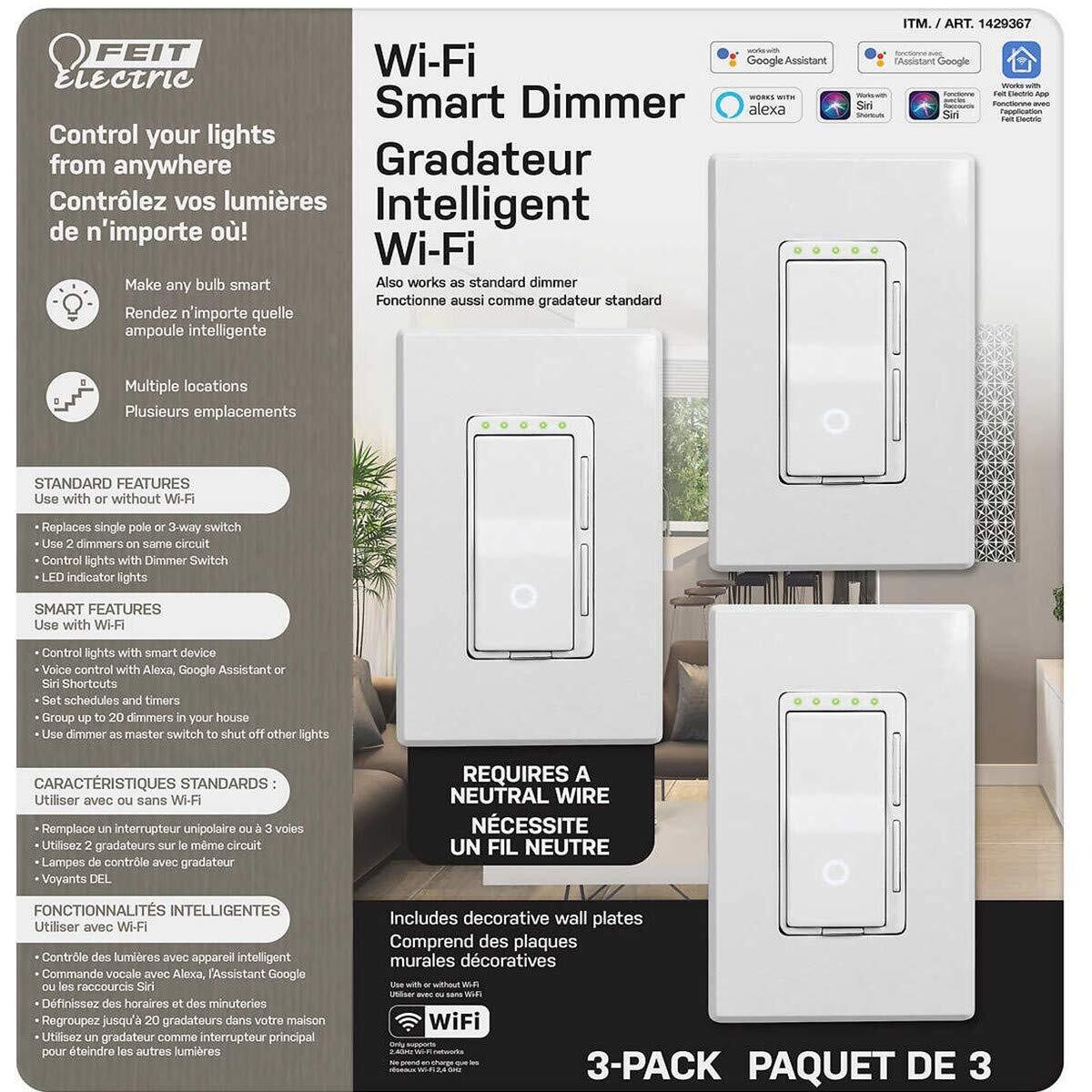 Wi-Fi Smart Dimmer, 3-pack