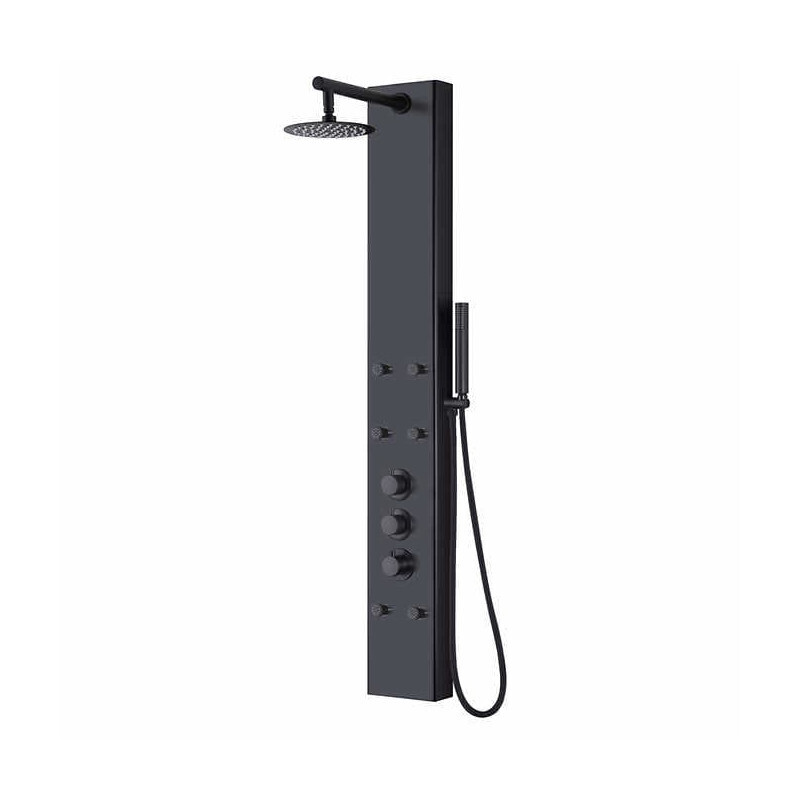 Appollo Weston Matte Black Shower Panel
