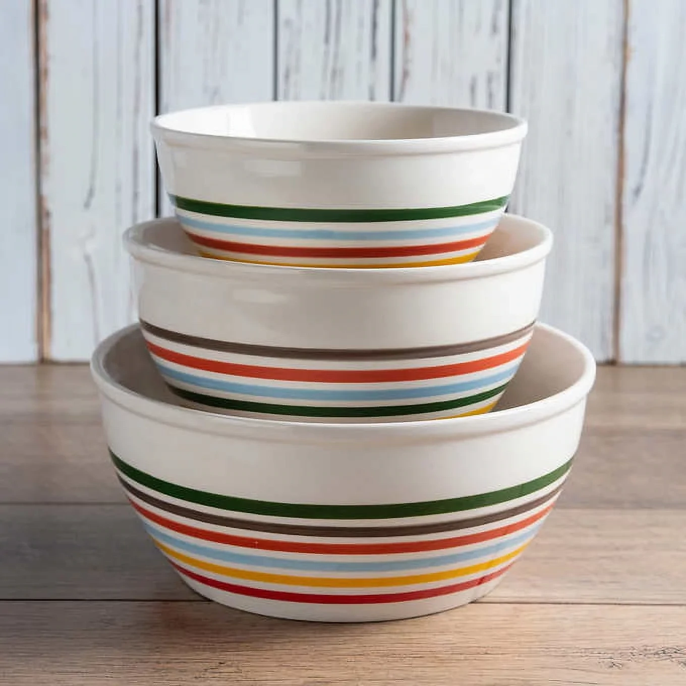 3 PCS STRIPED BOWL SET