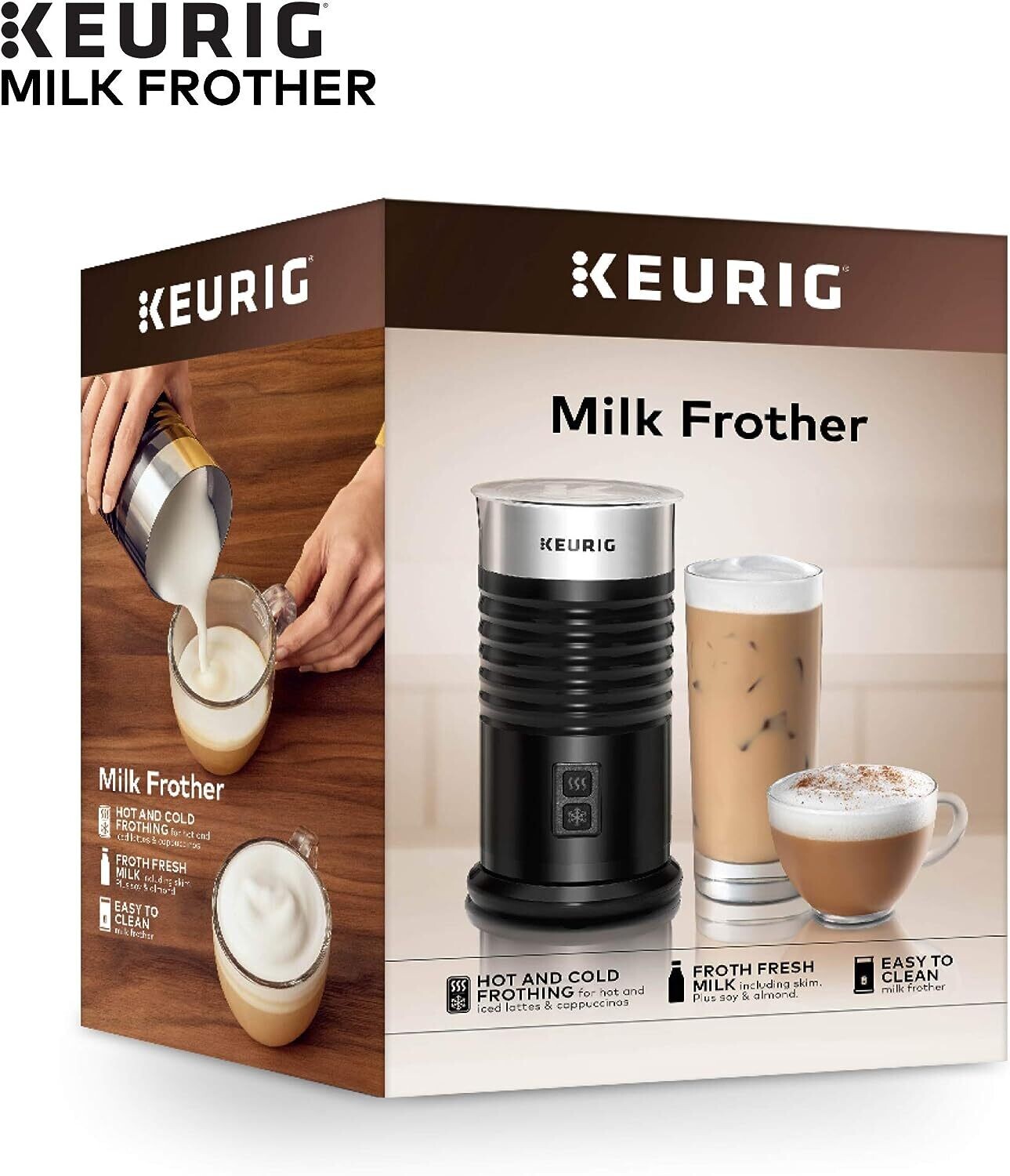 Keurig Milk Frother For Lattes And Cappuccinos, Features Hot And Cold