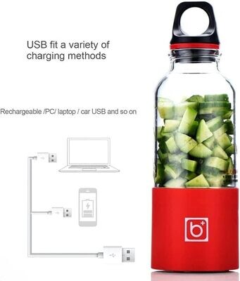 USB Electric Mini Juicer Cup 500ml -Red