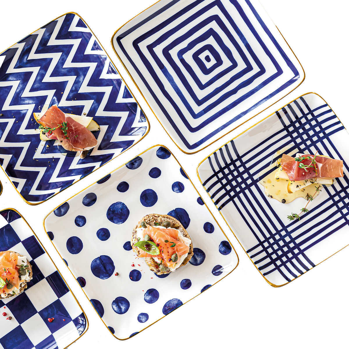 overandback Appetizer Square Plates 6-pack