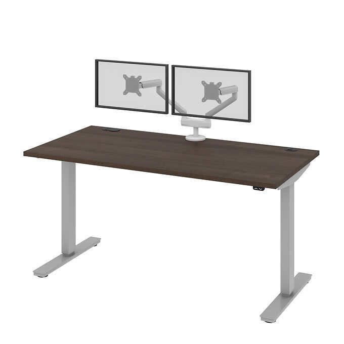 Bestar Upstand 76.2 cm × 152.4 cm Height-adjustable Desk with Dual Monitor Arm