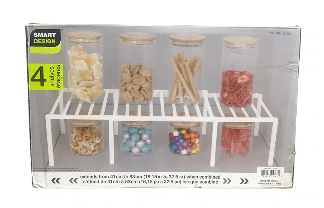 Smart Design Premium Cabinet Shelf Organizer, 4-pieces