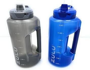 Zulu Motivational 1.8L Water Bottles, 2 Pack in 2 Colours