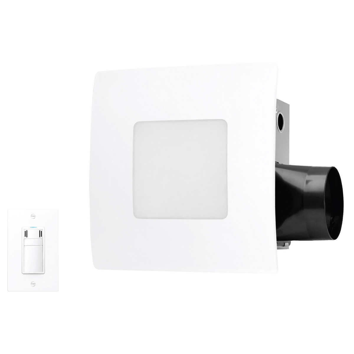 Dewstop 80-110 CFM Easy Install Bathroom/Bath Exhaust Fan with Adjustable LED Light &amp; Humidity Sensing