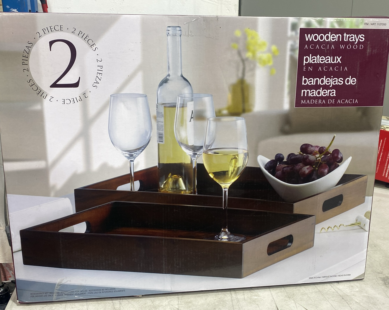 WOODEN TRAYS 2 PIECE