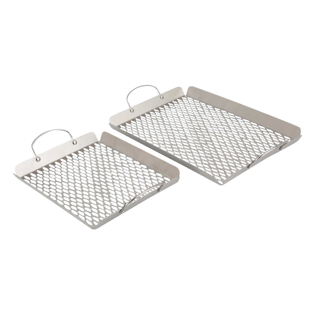 STAINLESS STEEL BBQ BASKET PACK OF 2