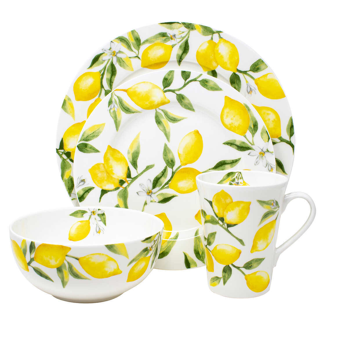 Mikasa Lemon Bone China Dinnerware Set, 16-piece