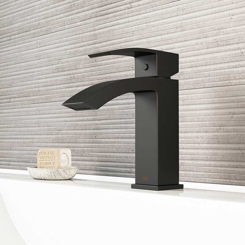 vigo single hole bathroom faucet Color: Black