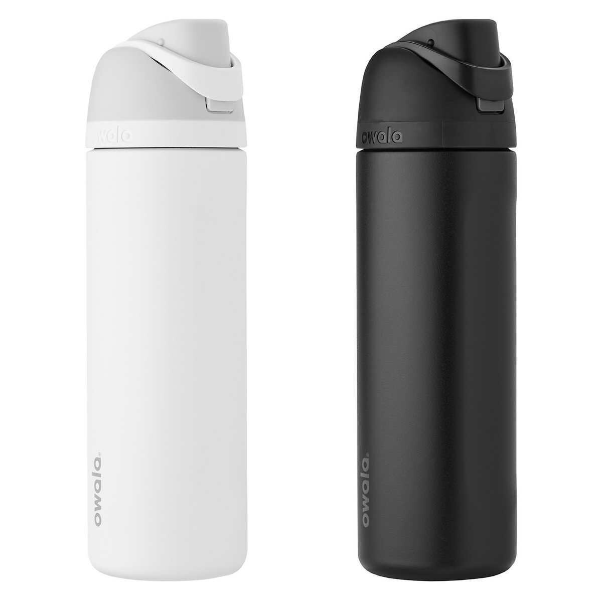 Owala Stainless Steel 710mL (24 oz.) Water Bottles, Pack of 2 Color: Black