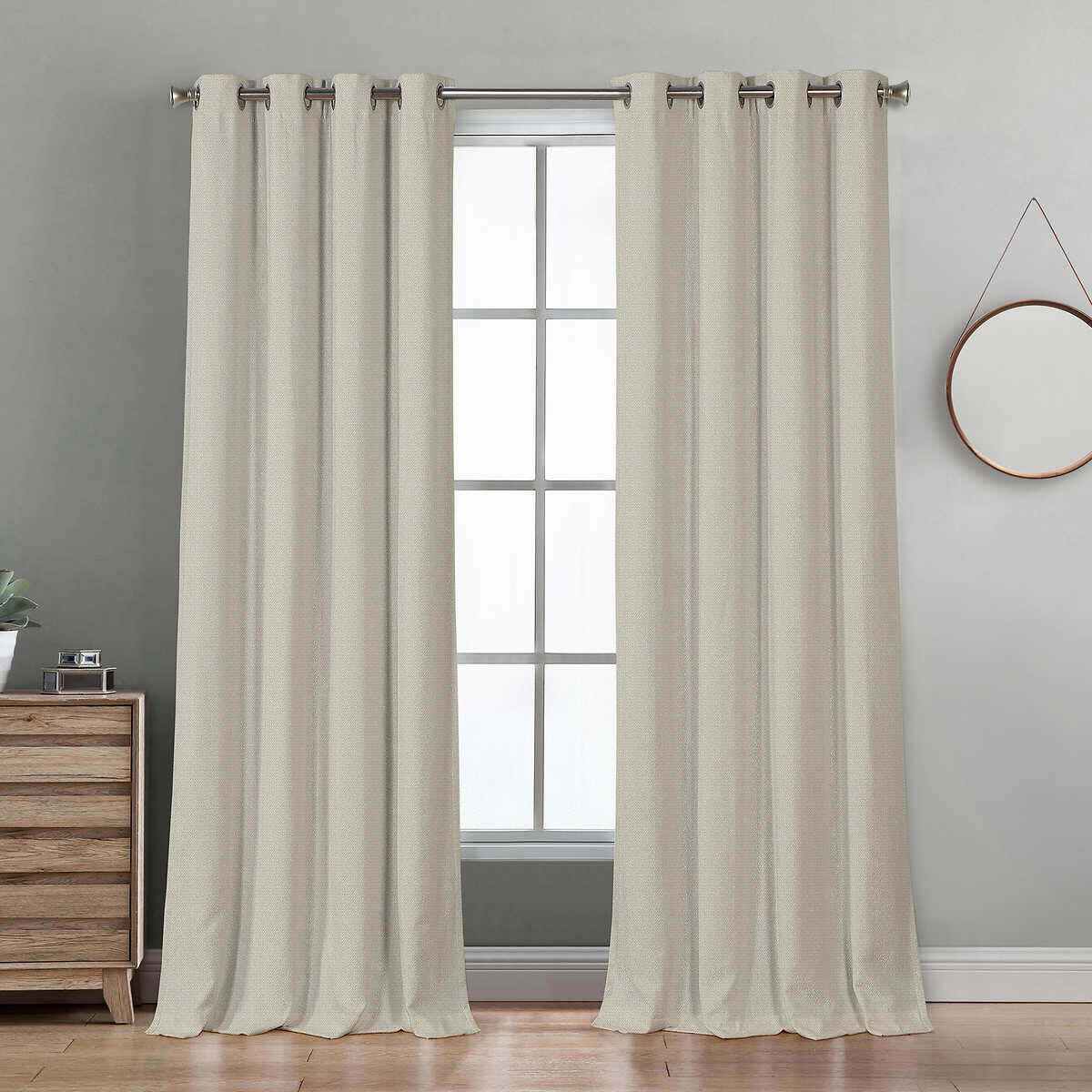 ECOLOGEE BLACKOUT CURTAIN 52″ X 90″ 2 pc  COLOR Beige