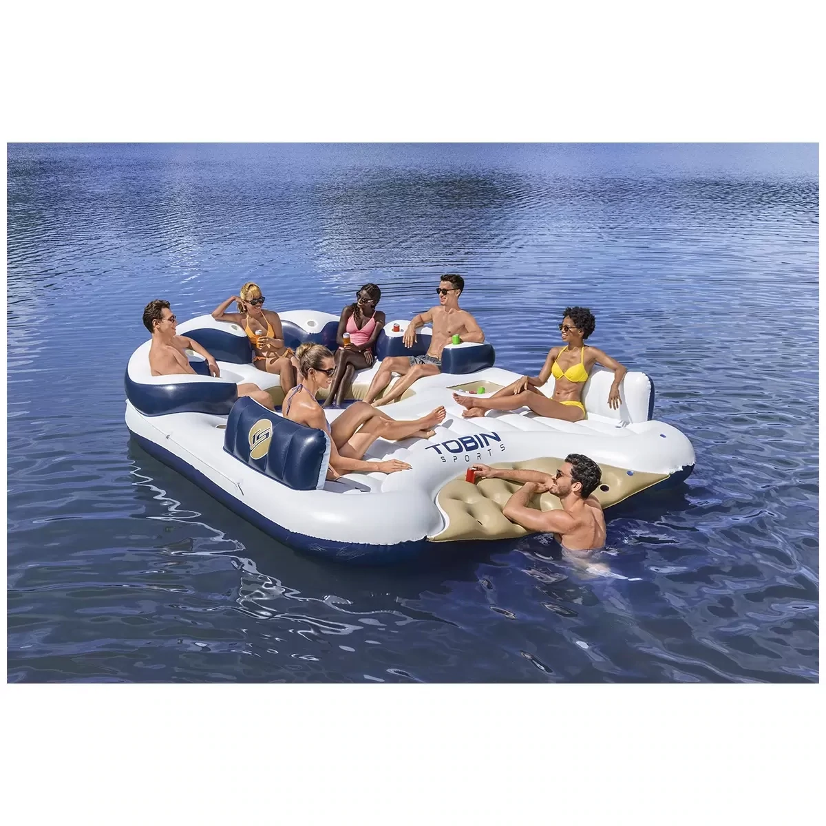 Tobin Sports 7-person Seas the Day Giant Inflatable Lake Island